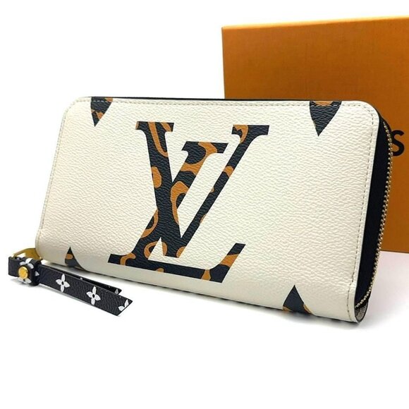 Louis Vuitton Monogram Giant Jungle Go Wild Zippy Wallet White Ivory Brown - Picture 1 of 14